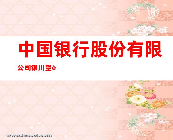 中国银行股份有限公司银川望远工业园区支行